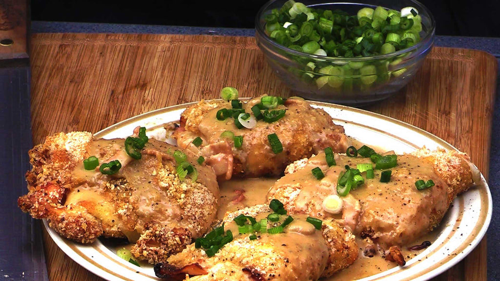 CHICKEN CORDON BLEU WITH BACON AND SCALLION CRÈME GRAVY BBQ Pit Boys
