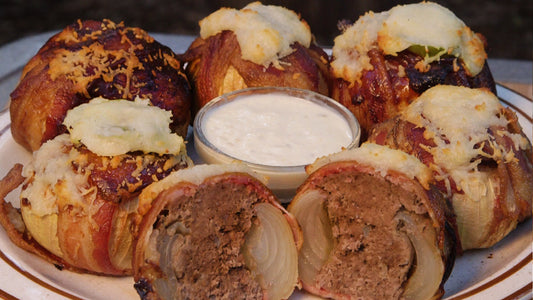 BBQ BACON MEATBALL STUFFED ONION