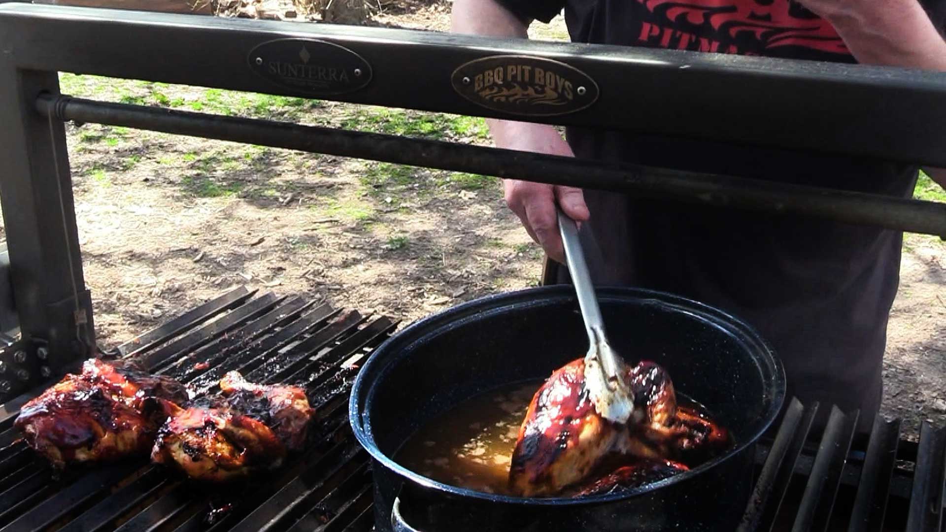 Beer Bath Grilled Chicken BBQ Pit Boys