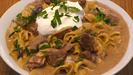 GRILLED BEEF STROGANOFF