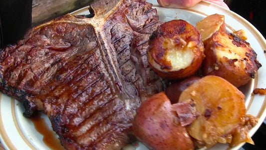 BEER BRAISED POTATOES WITH STEAK